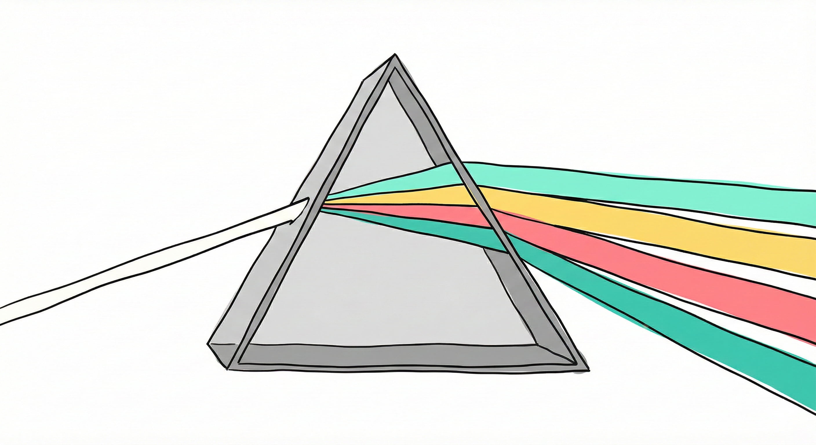 Light channelled through a prism